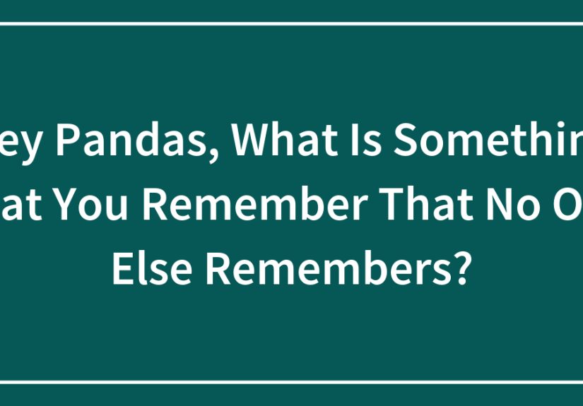 Hey Pandas, What Is Something That You Remember That No One Else Remembers? (Closed)