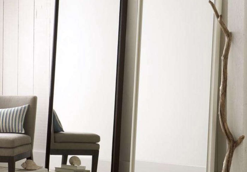 Floating Wood Floor Mirror