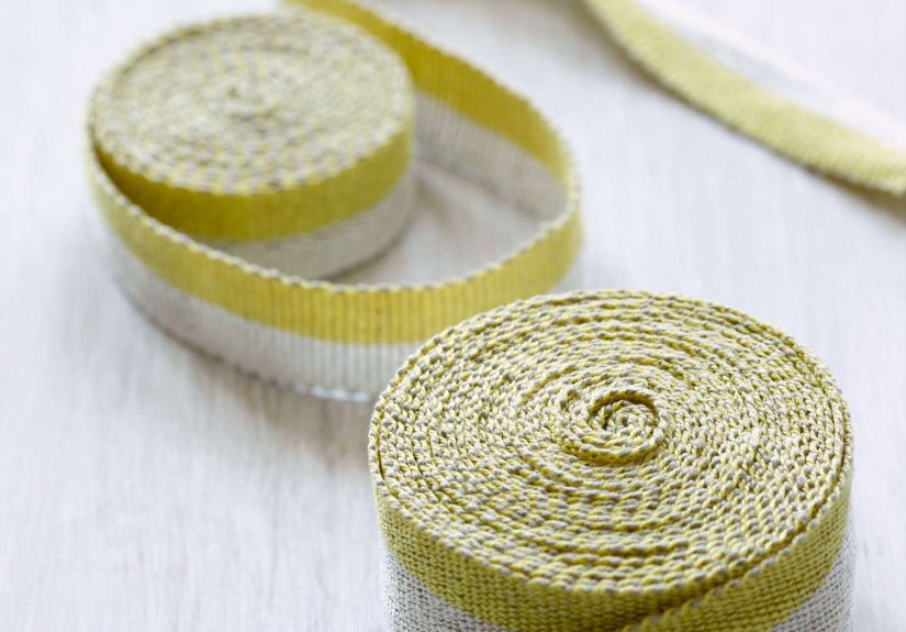 Fresh Yellow Handwoven Linen Tape Trim