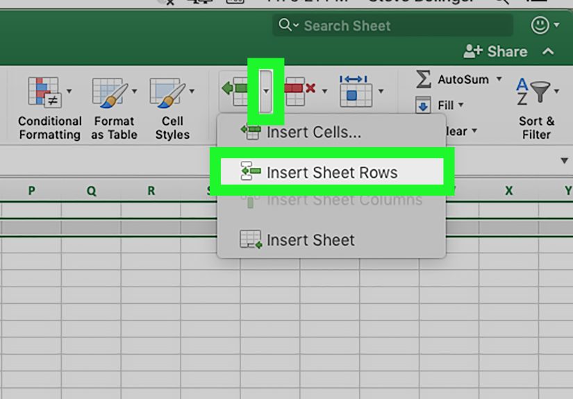 How to Insert Rows in Excel Using a Shortcut on PC or Mac