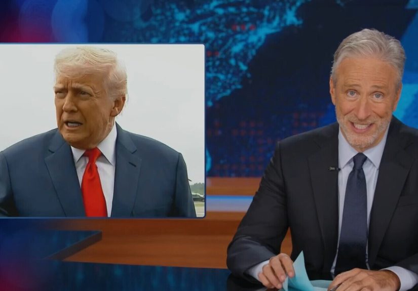 Jon Stewart on Trump’s ‘They Spit, We Hit’ Plan: ‘Protect Hawk Tuah Girl!’