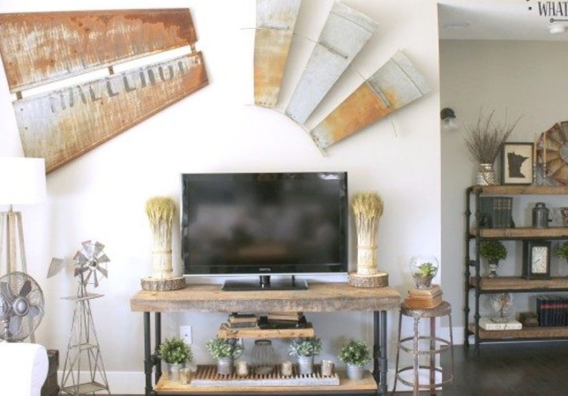 Make a Stylish TV Stand with Reclaimed Wood and Pipes