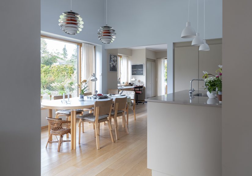 Calm and Colorful Open Kitchen in Denmark for an 80-Year-Old Design Enthusiast: Steal This Look