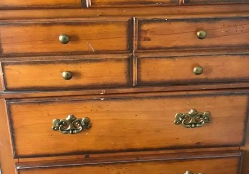 DIY Outdated Orange Dresser Farmhouse Makeover Idea