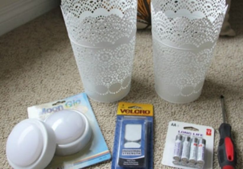 Easy IKEA Hack Cordless Wall Lamps (from plant pots!)