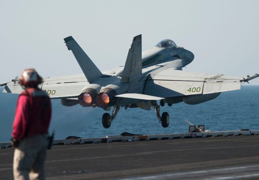 Heavy Winds Blew a Fighter Over the Side of an Aircraft Carrier