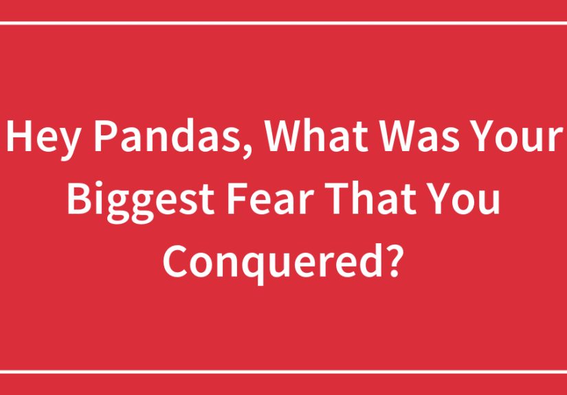 Hey Pandas, What Was Your Biggest Fear That You Conquered?
