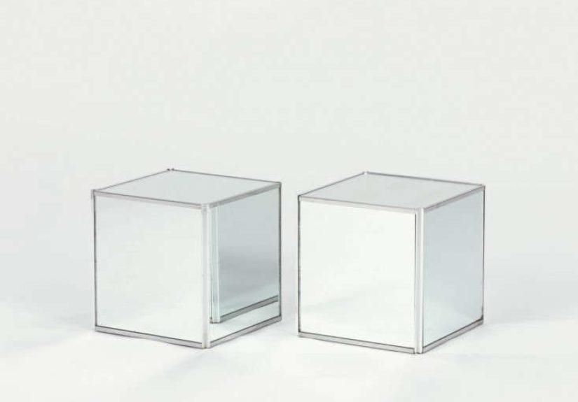 Las Venus Pair of Mirrored Cube Tables