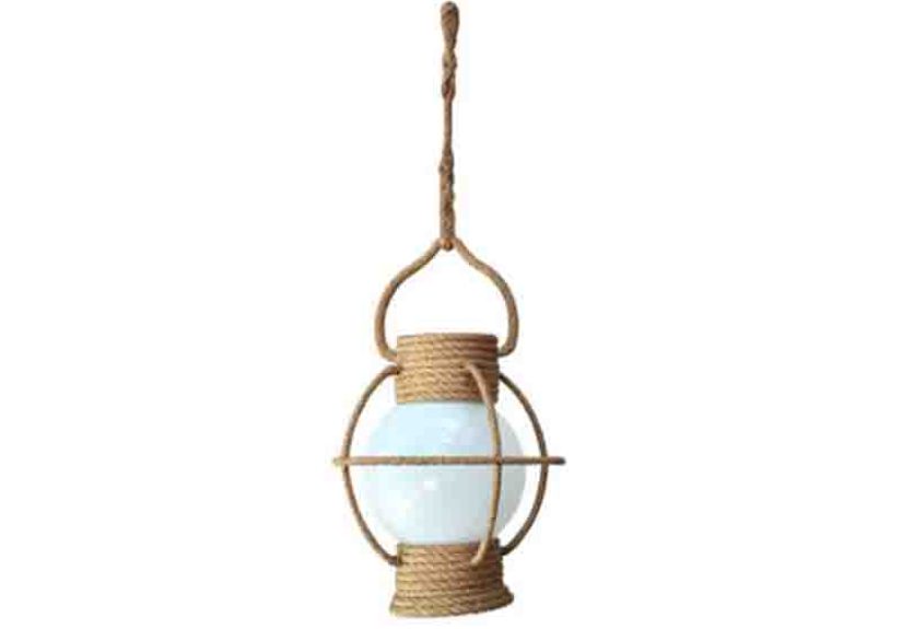 Mid-Century Rope Lantern Chandelier