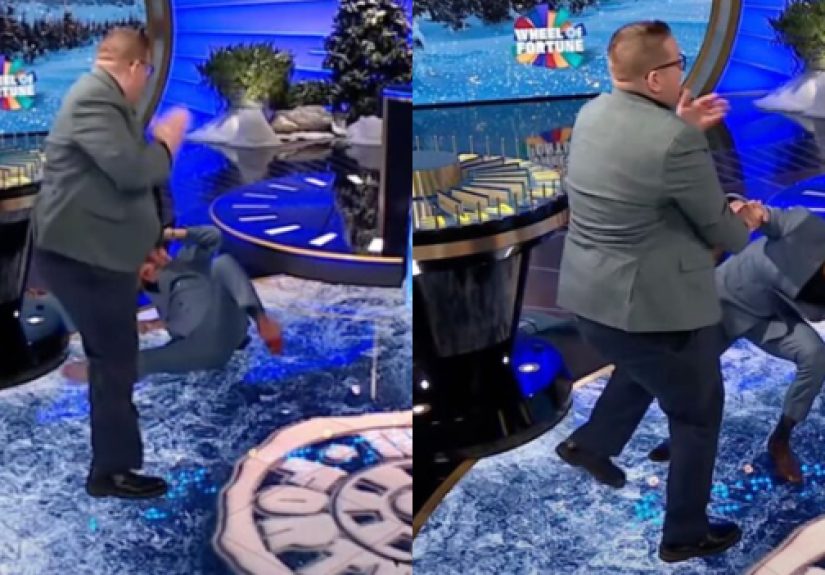 See Ryan Seacrest Handle Falling on 'Wheel of Fortune' Like a Pro