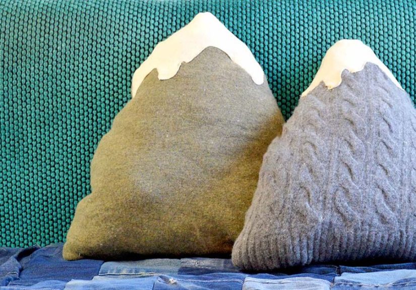 Upcycle Your Old Sweaters Into Some Cute Mountain Pillows