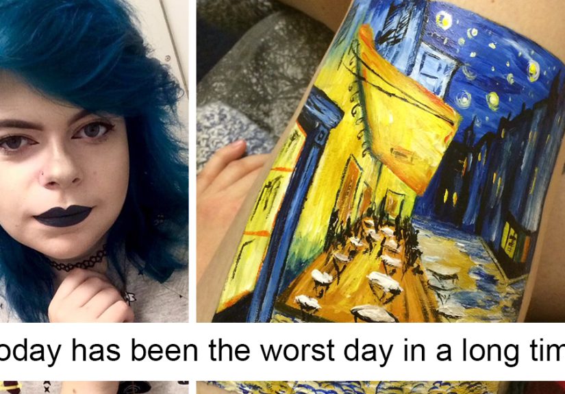 Teen Recreates Van Gogh Painting On Her Leg Instead Of Self-Harming